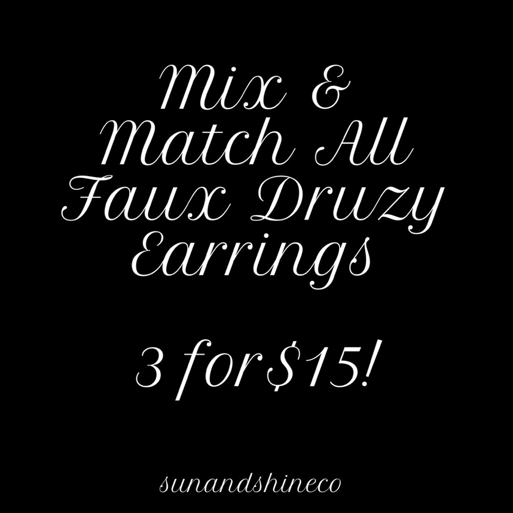 🎉 BOGO FREE SALE Silver Faux Druzy Earrings - Picture 5 of 7